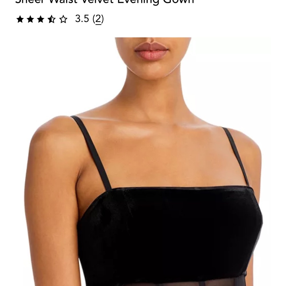 BCBGMAXAZRIA sheer waist velvet evening gown - Picture 8 of 9